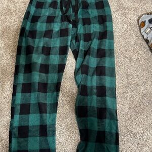 Green and Black Plaid Pajama Pants